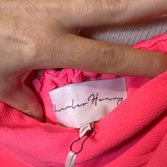 Charles Henry Strapless Hot Pink Dress - Picture 3 of 7